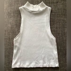 Mock neck ribbed layering tank